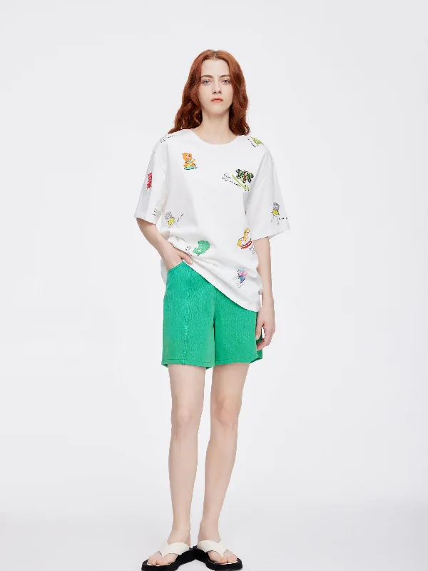 Green Boxy Bermuda Shorts