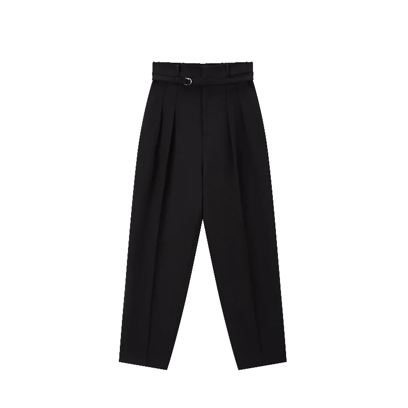 Pleated Cropped Trousers