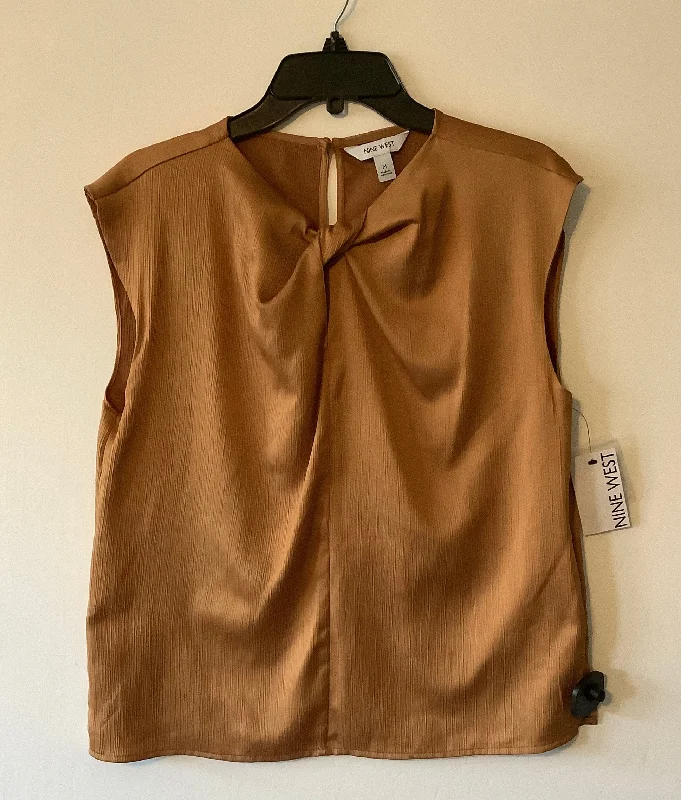 Top Sleeveless By Nine West Apparel In Brown, Size: M