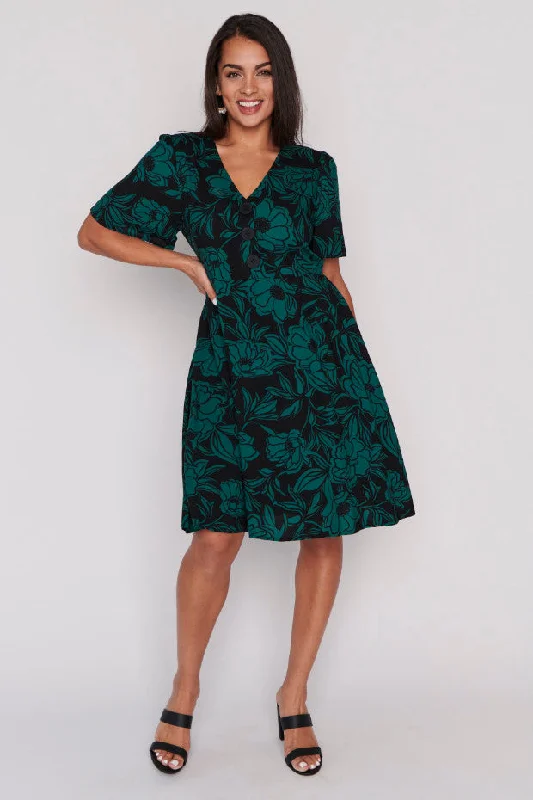 Leesa Midnight Green Dress