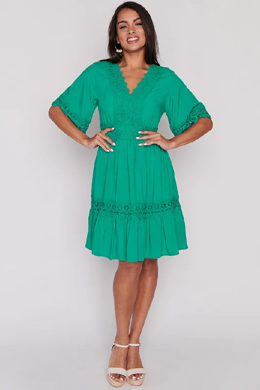 Niki Jade Lace Trim Dress