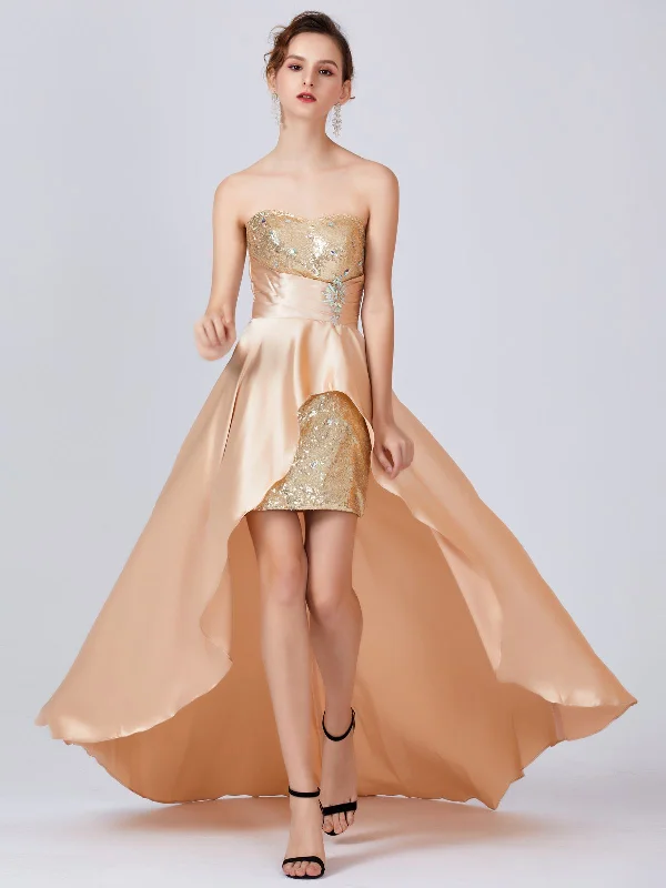 Sequined Long Tail Bridesmaid Dress