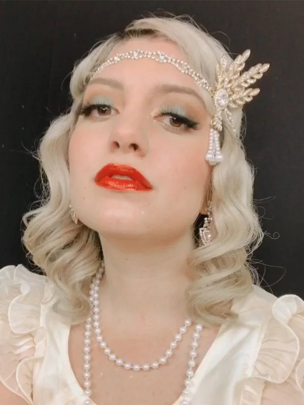 [US Warehouse] 1920s Fringe Pearl Rhinestone Headband