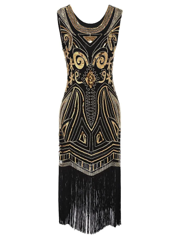 [US Warehouse] 1920s Sequined Fringe Flapper Dress