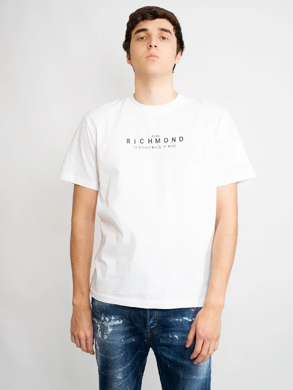 T-shirt con Logo Frontale Bianco