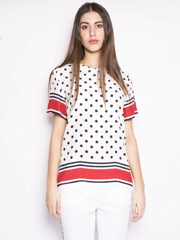 Blusa Superb Bianco / Blu / Rosso