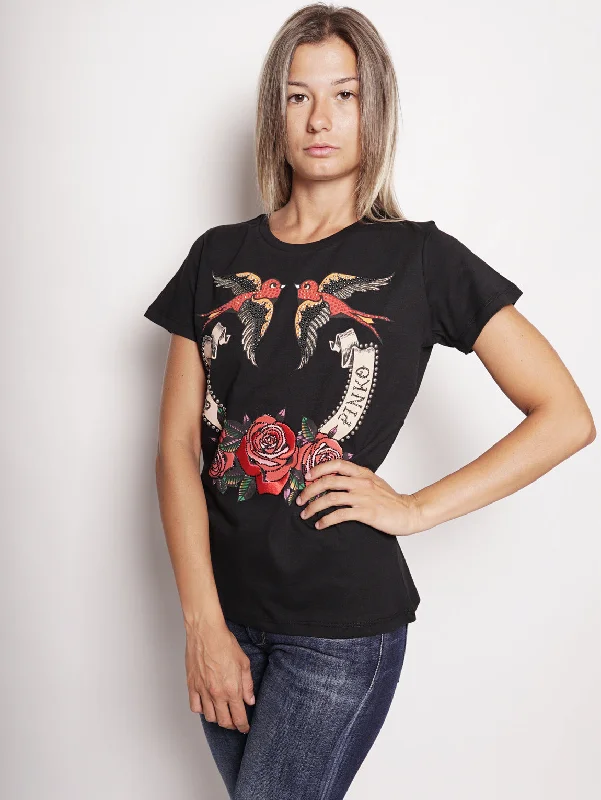 T-shirt con Stampa Fiasco Nero