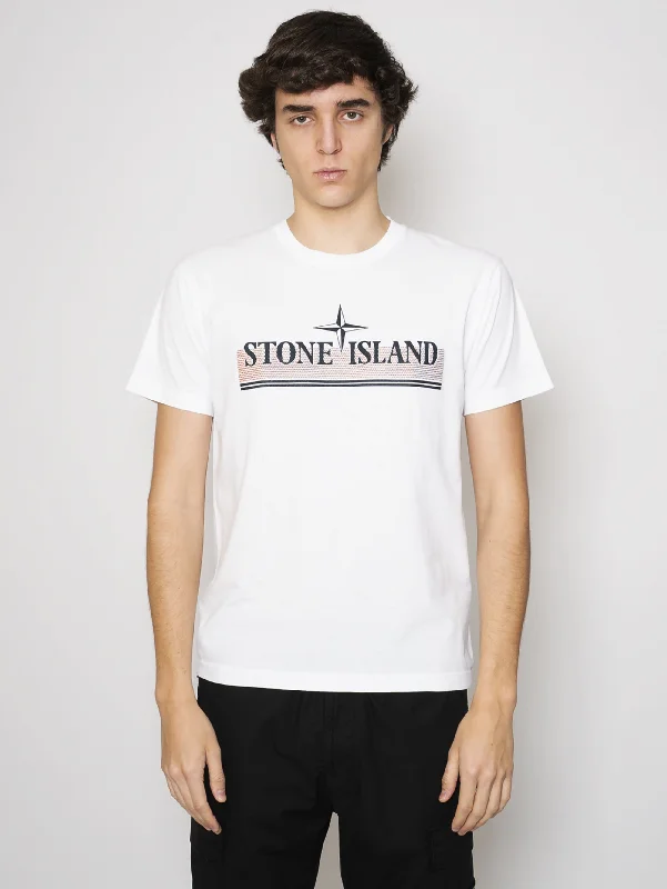 T-shirt con Stampa Tricromia One Bianco