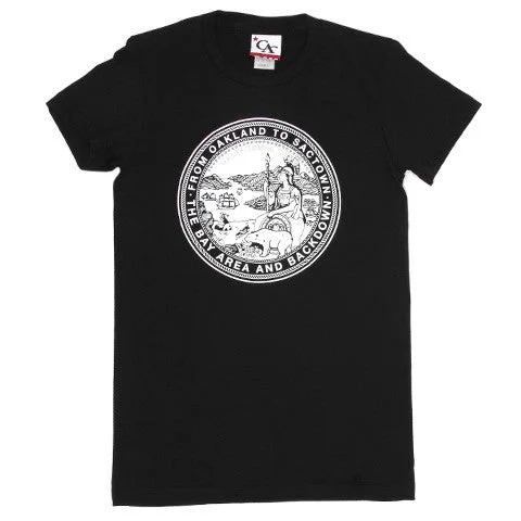 Womens Cali State Seal T-Shirt Black