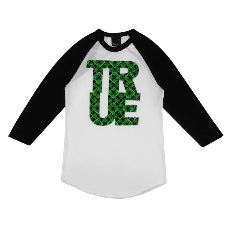 Womens True Argyle Raglan THC T-Shirt White/Black