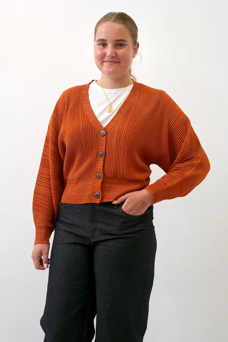 Foil Space Jam Cardi in Auburn Squash