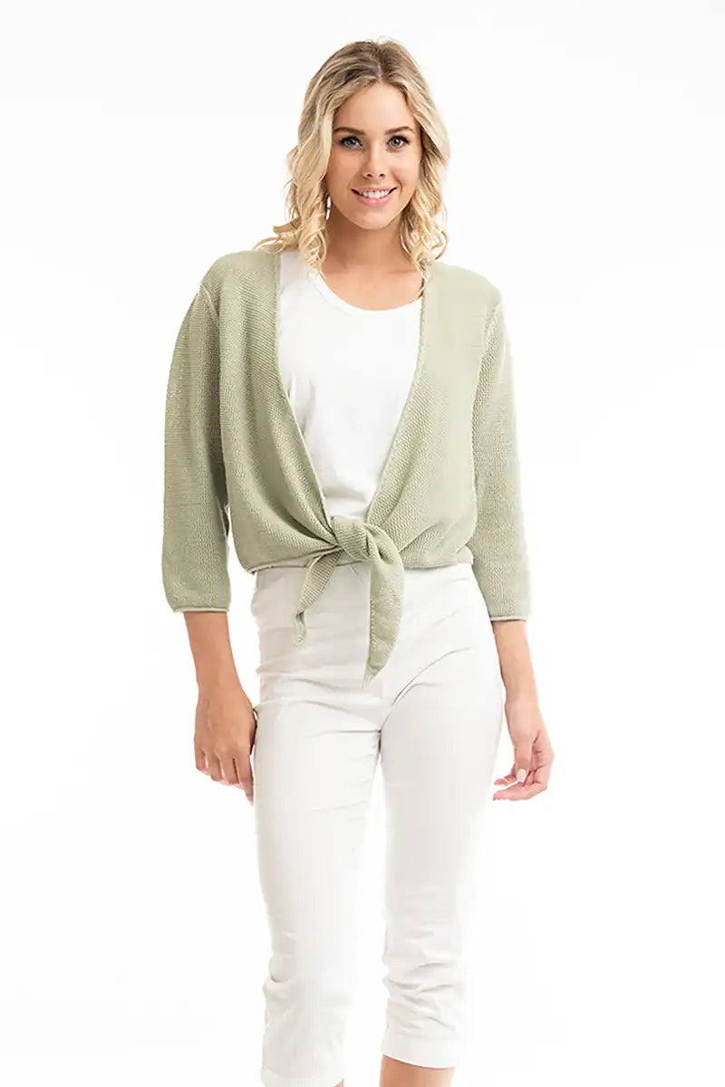 Orientique Essentials Flat Knit Wrap in Alfalfa green